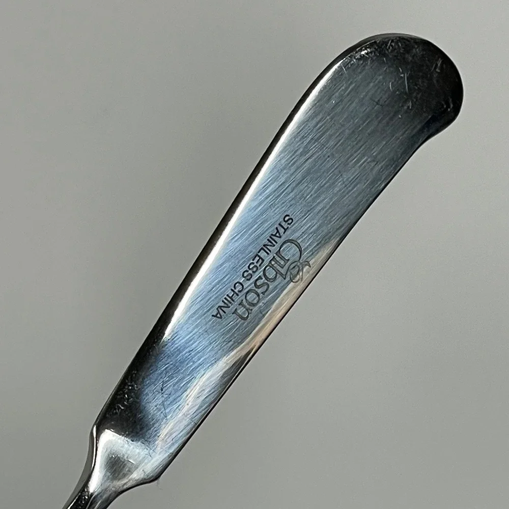 Gibson Stainless China Butter Spreader Set of 11 Hammered Handle Silver 5.75in